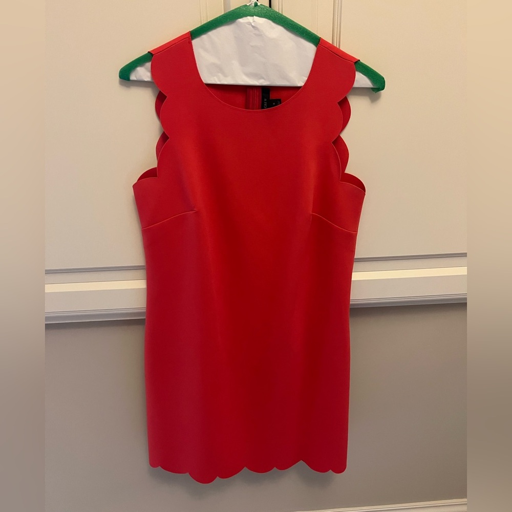 J. Crew Red Sheath Mini Dress Crew Neck Sleeveless
